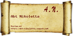 Abt Nikoletta névjegykártya