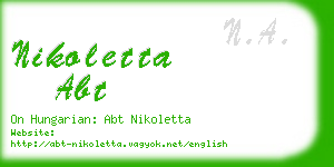 nikoletta abt business card